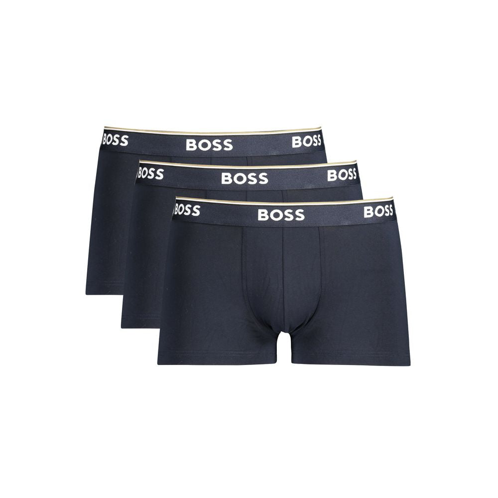 Hugo Boss Blue Cotton Boxer Underwear