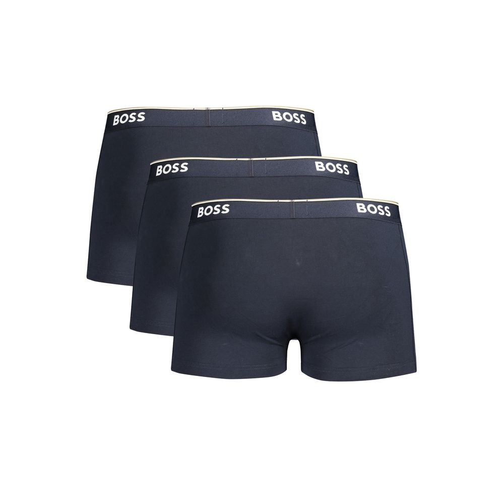 Hugo Boss Blue Cotton Boxer Underwear