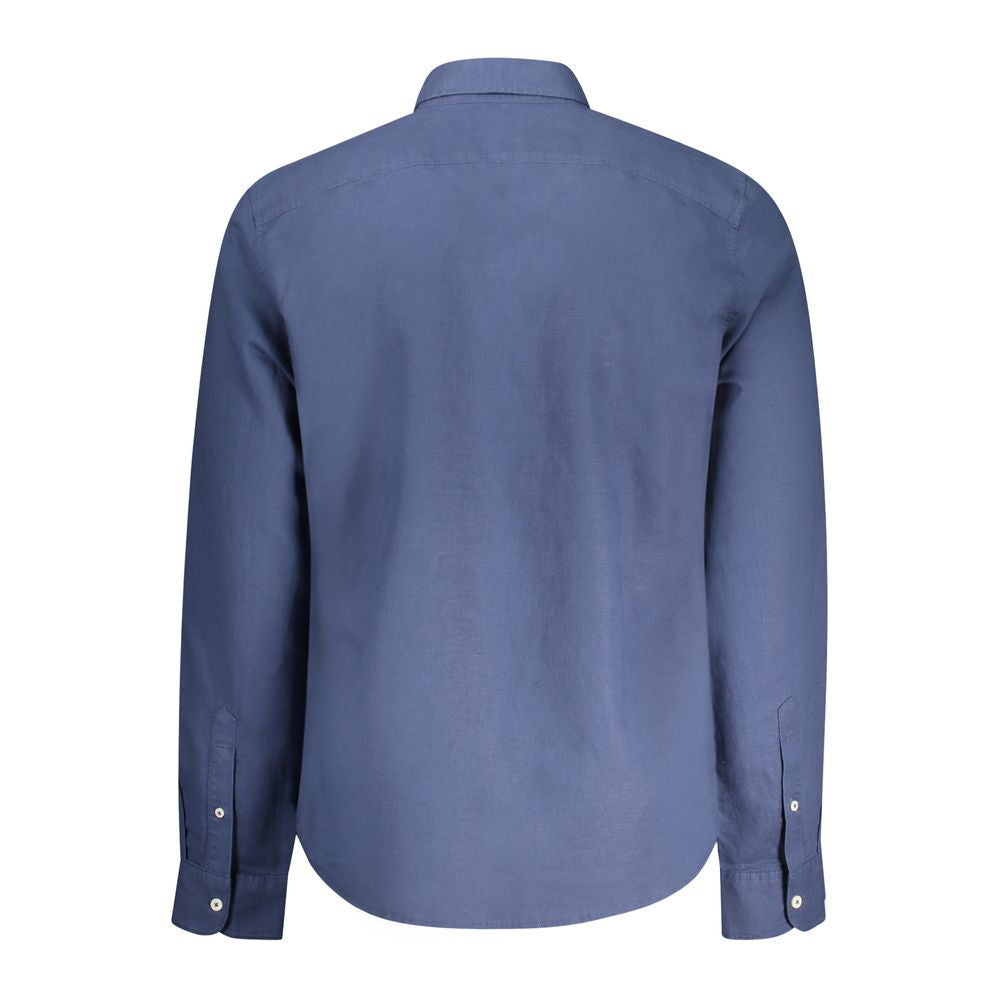 Timberland Blue Cotton Shirt Long Sleeve Slim Fit