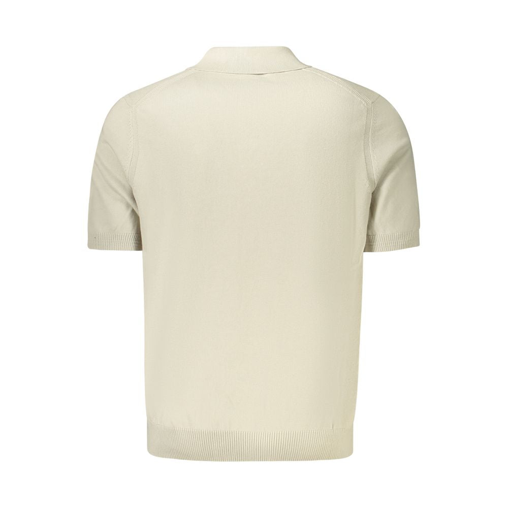 Hugo Boss Beige Cotton Sweater Short Sleeved 2 Buttons