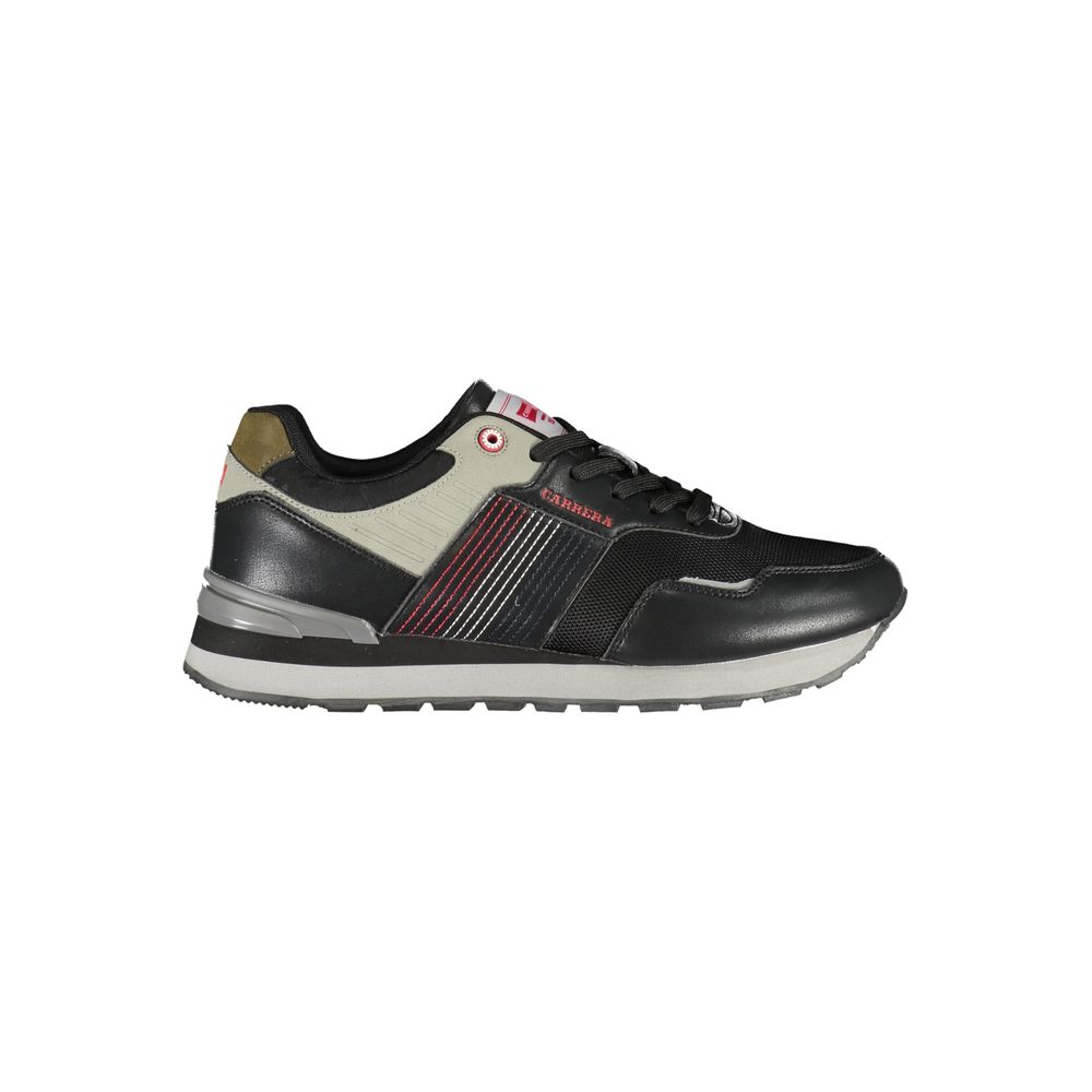 Carrera Black Leather Sleek Laced Sports Sneakers