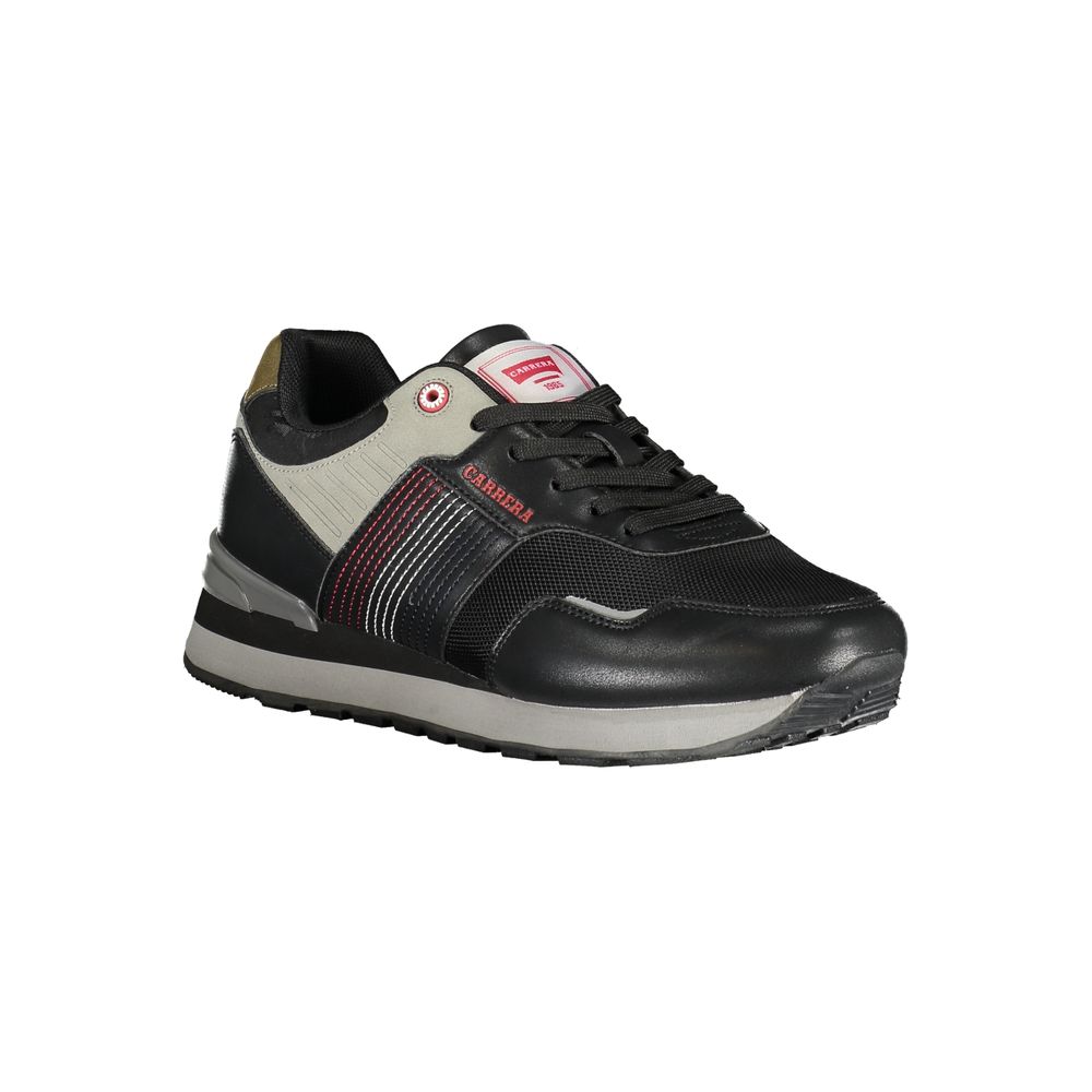 Carrera Black Leather Sleek Laced Sports Sneakers