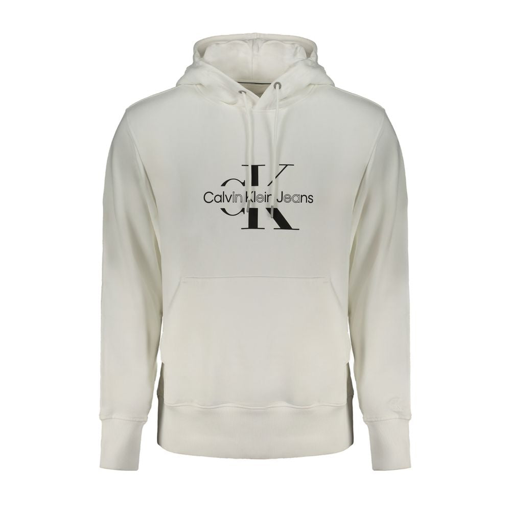Calvin Klein White Cotton Hoodie Sweatshirt