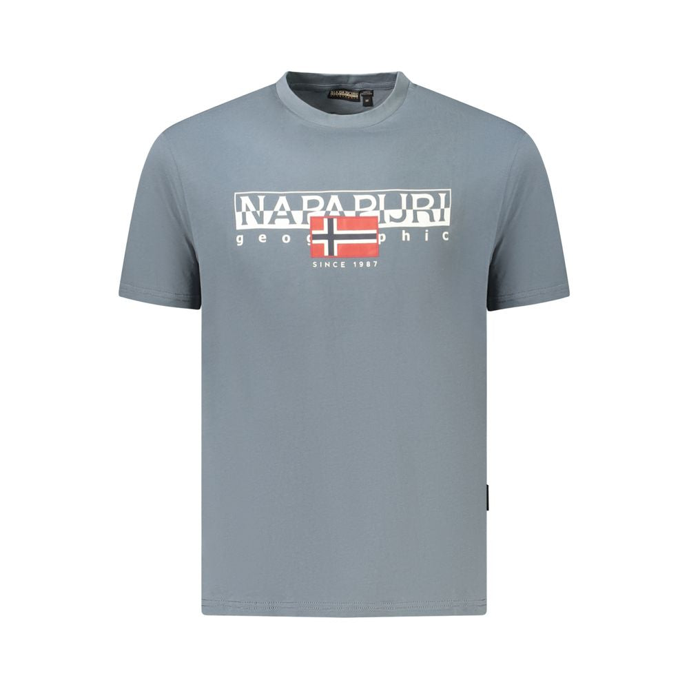 Napapijri Gray Cotton Men T-Shirt
