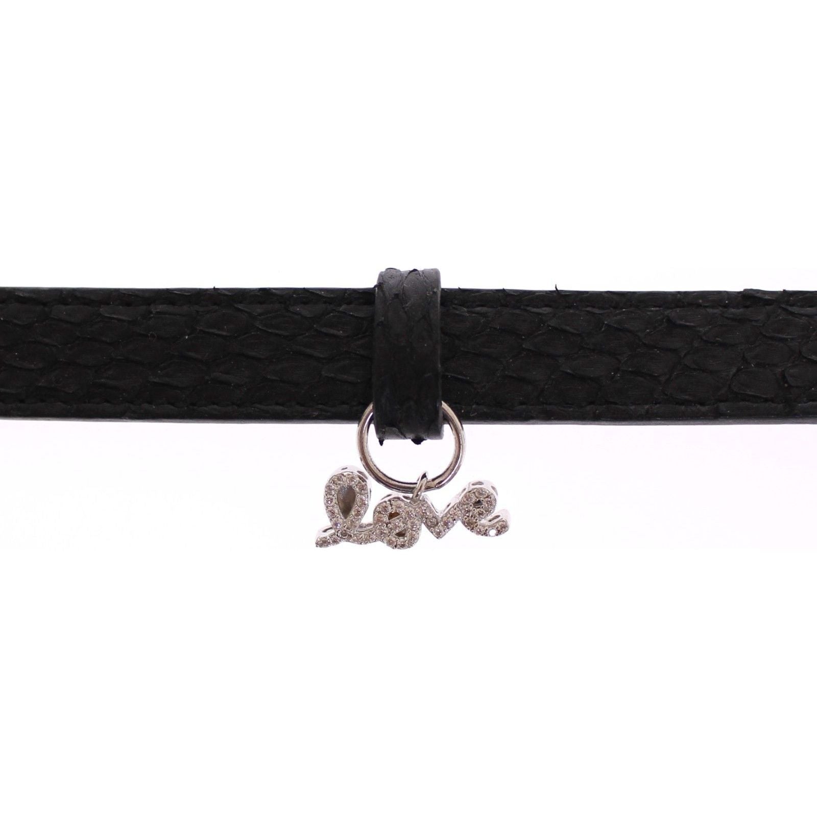 Nialaya Black Snakeskin Silver Bracelet Elegance