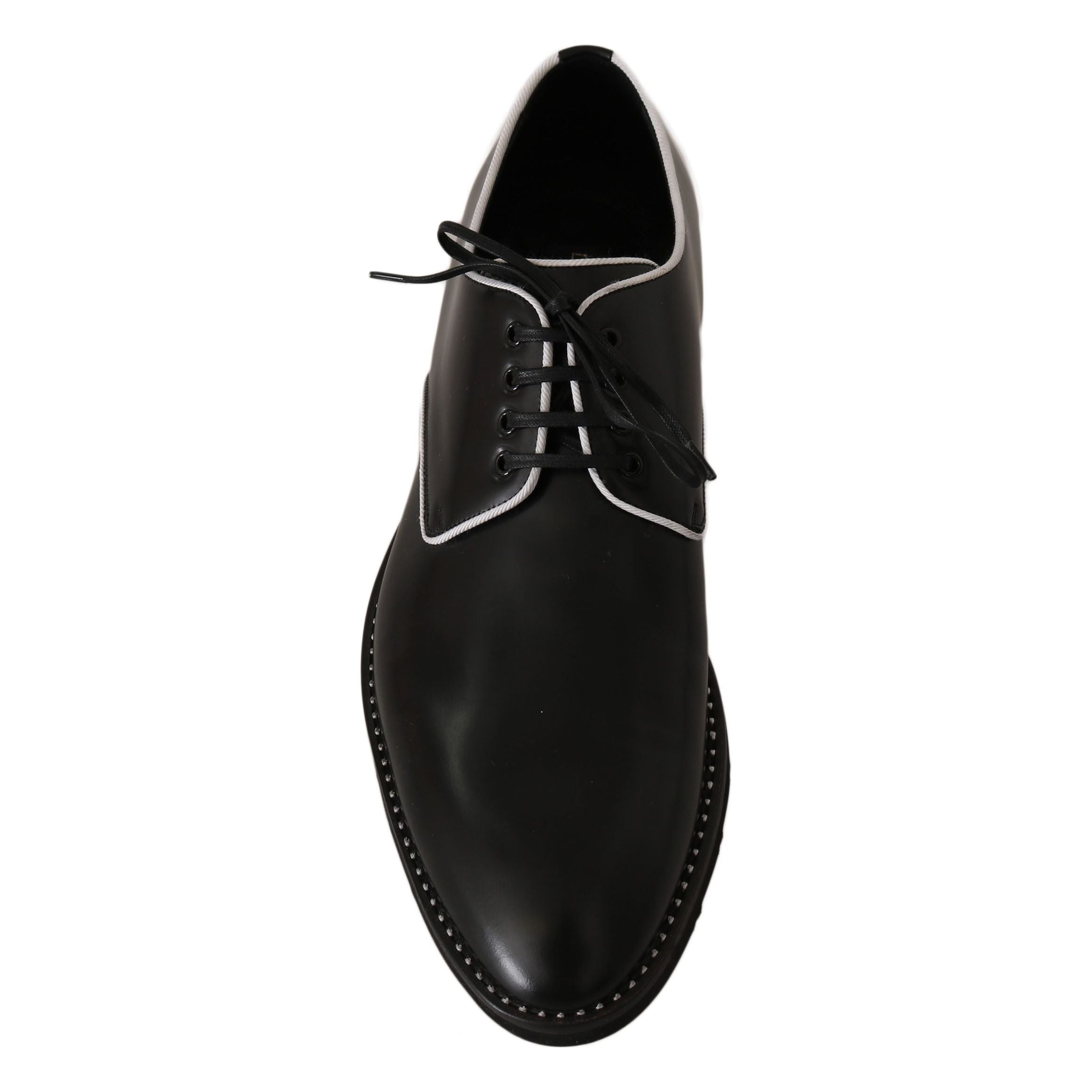 Dolce & Gabbana Black Leather Derby Dress Shoes