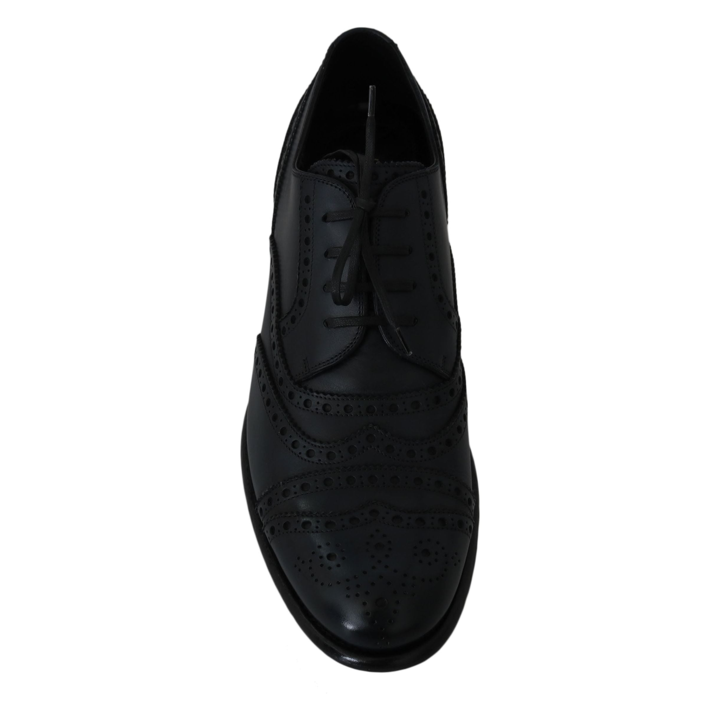 Dolce & Gabbana Blue Leather Wingtip Derby Shoes