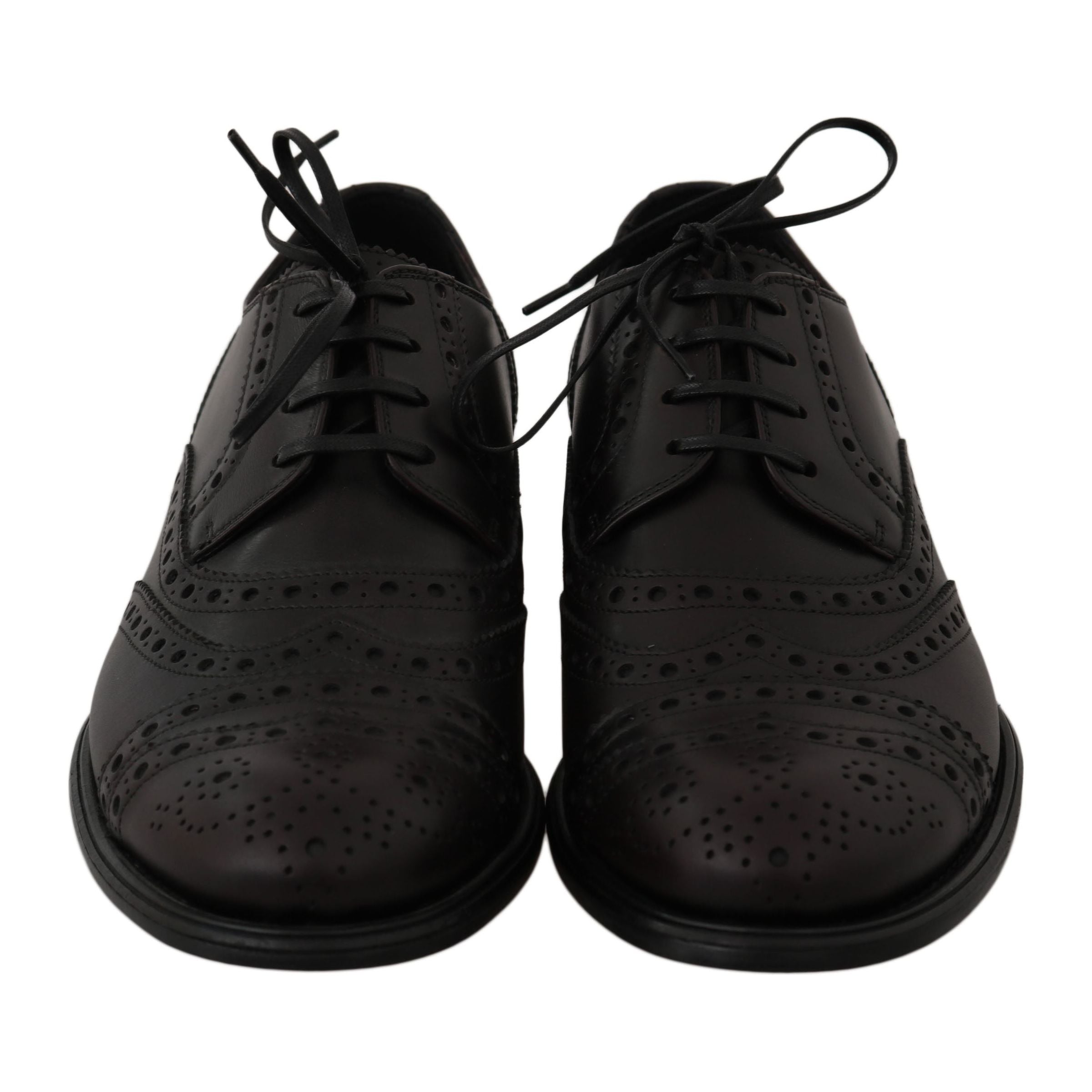 Dolce & Gabbana Bordeaux Leather Derby Dress Shoes