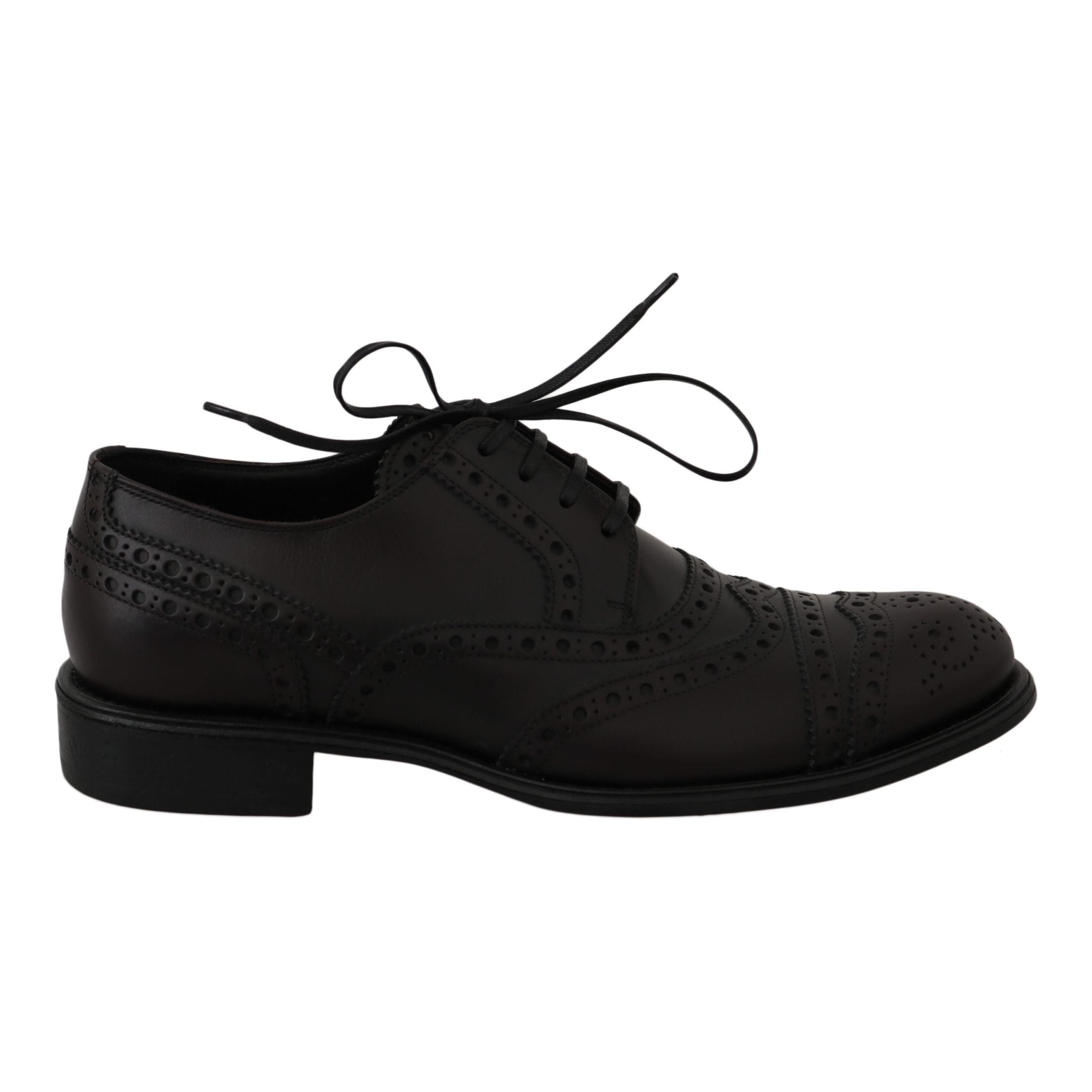 Dolce & Gabbana Bordeaux Leather Derby Dress Shoes