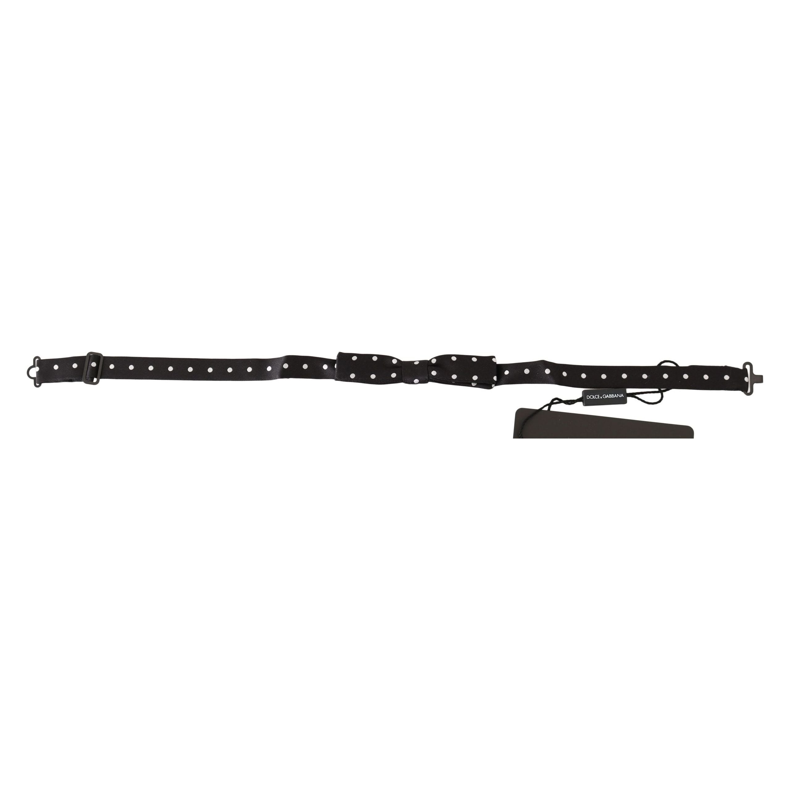 Dolce & Gabbana Black Silk Polka Dot Bow Tie