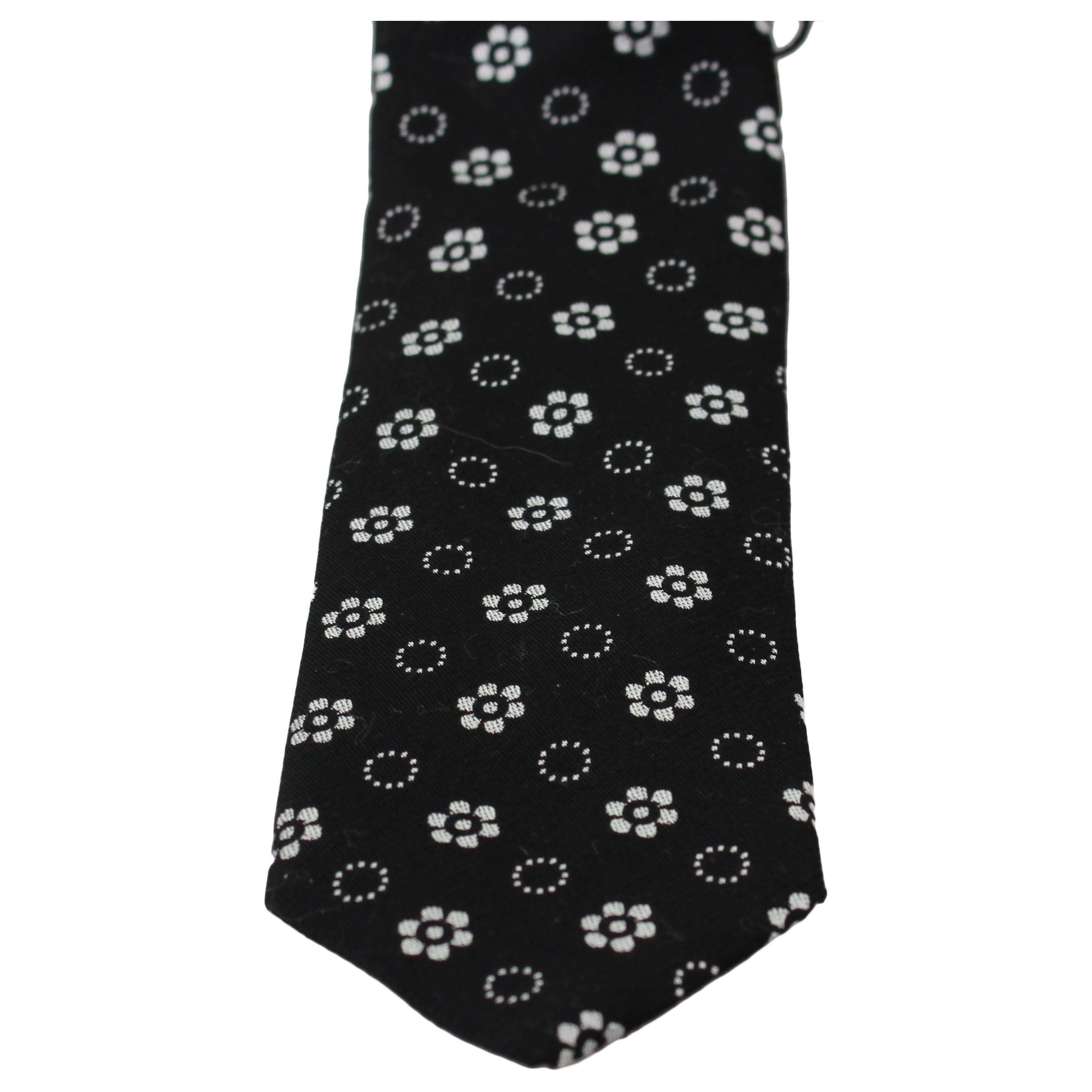 Dolce & Gabbana Black Floral Silk Necktie Luxury