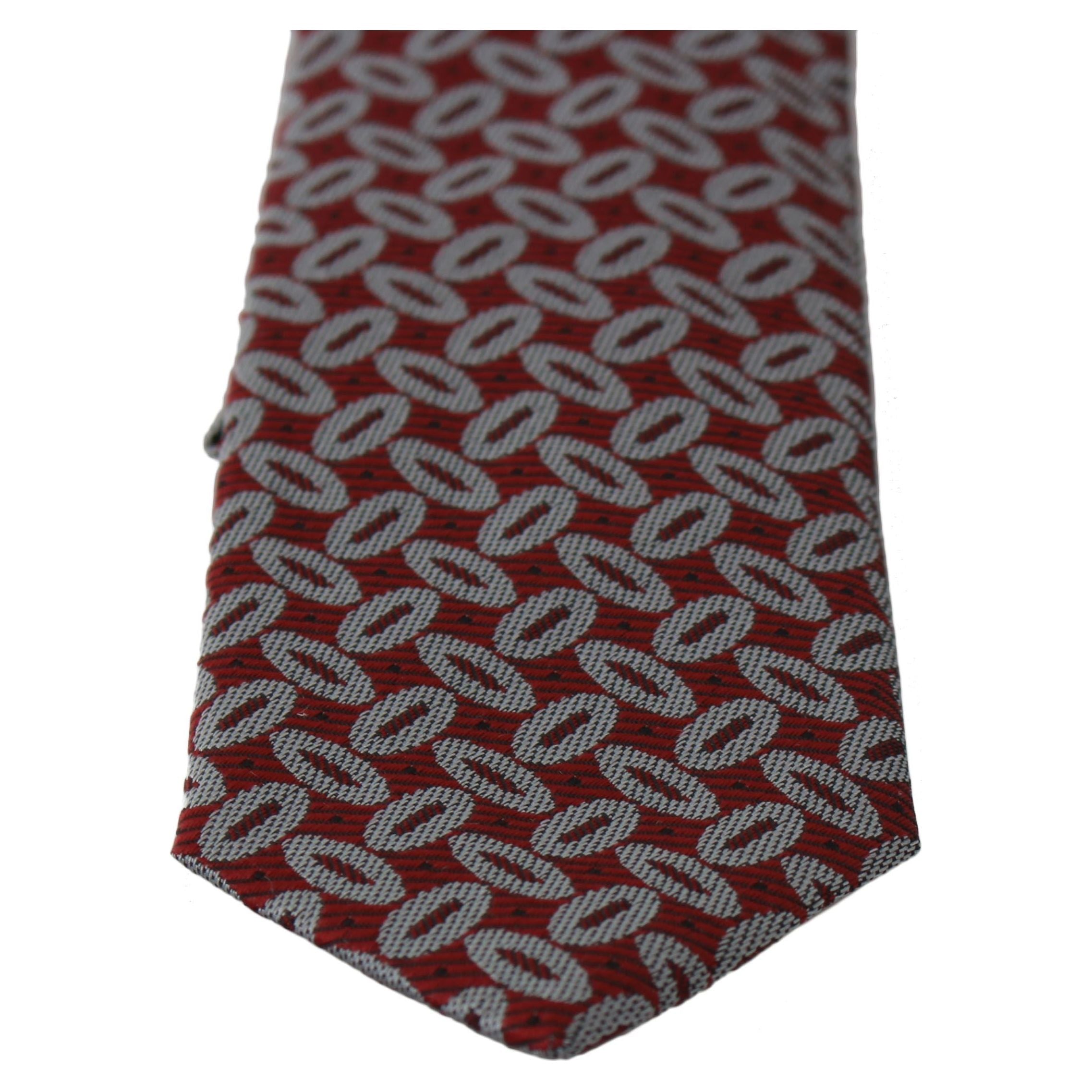 Dolce & Gabbana Red Silk Printed Neck Tie