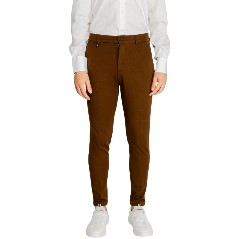 Antony Morato Brown Viscose Trousers with Tailored Elegance