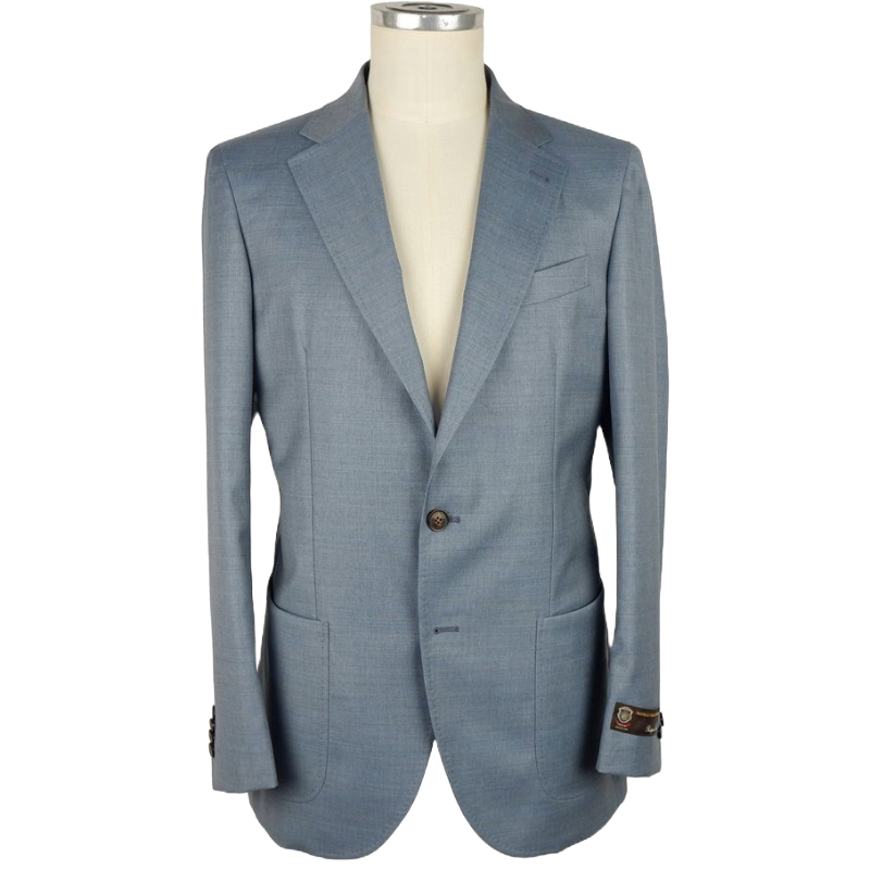 Emilio Romanelli Light Blue Virgin Wool Blazer