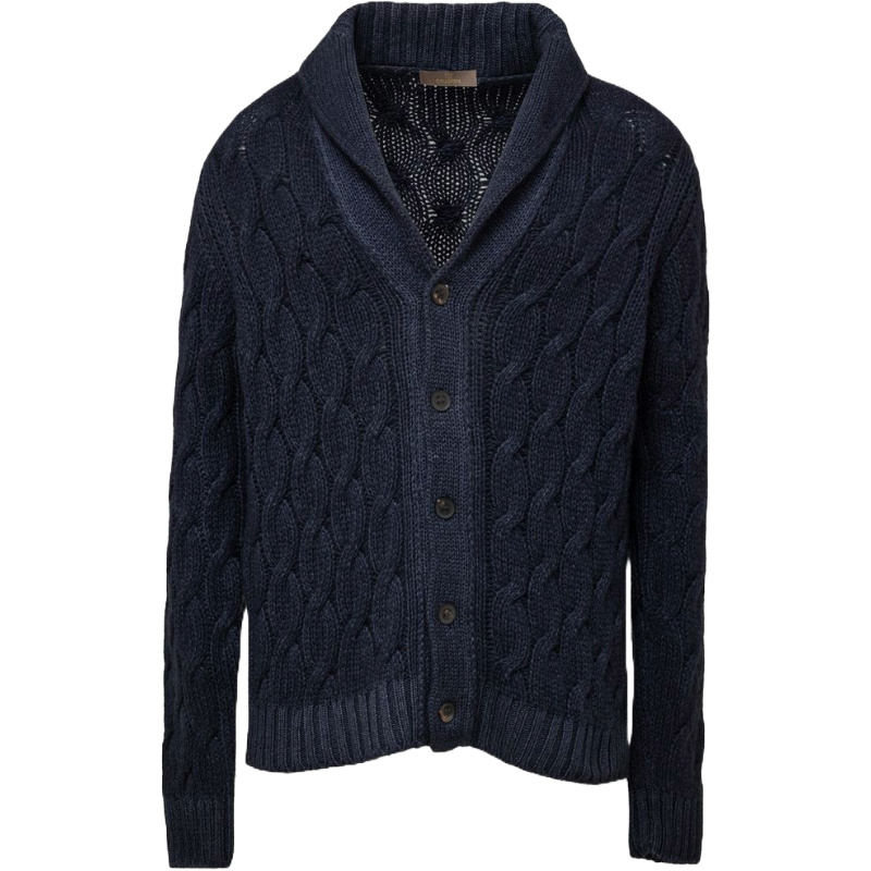 Cruciani Blue Cashmere Cardigan for Timeless Elegance