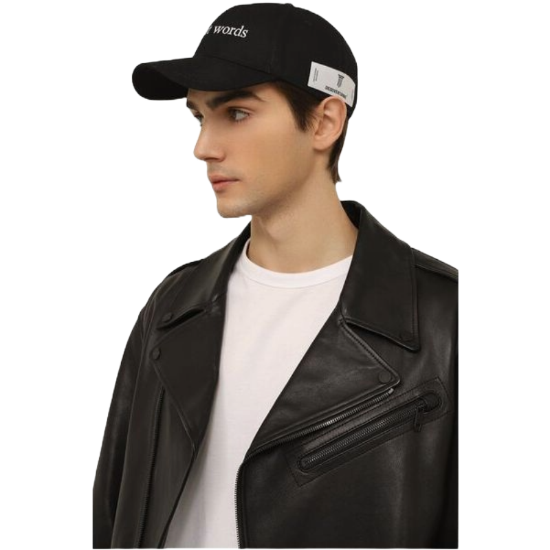 Diego Venturino Black Cotton Cap with Embroidered Logo