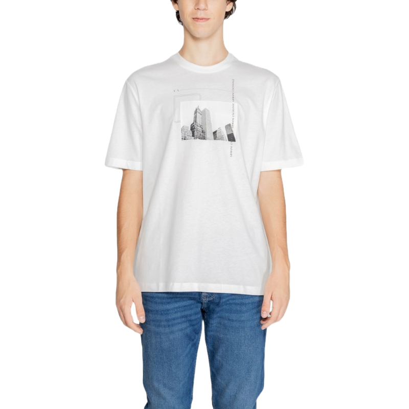 Armani Exchange White Cotton T-Shirt in Timeless Elegance