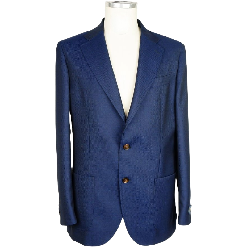 Emilio Romanelli Blue Virgin Wool Blazer for Sophisticated Style