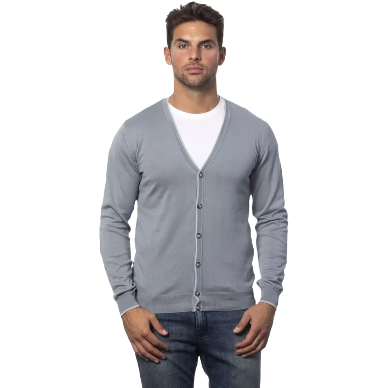 Verri Gray Cotton Cardigan - Timeless Italian Elegance