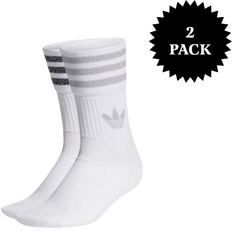 Adidas White Cotton Sock With Elegant Stripe Design