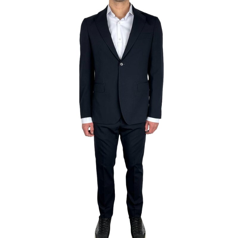 Aquascutum Navy Blue Premium Wool Business Suit