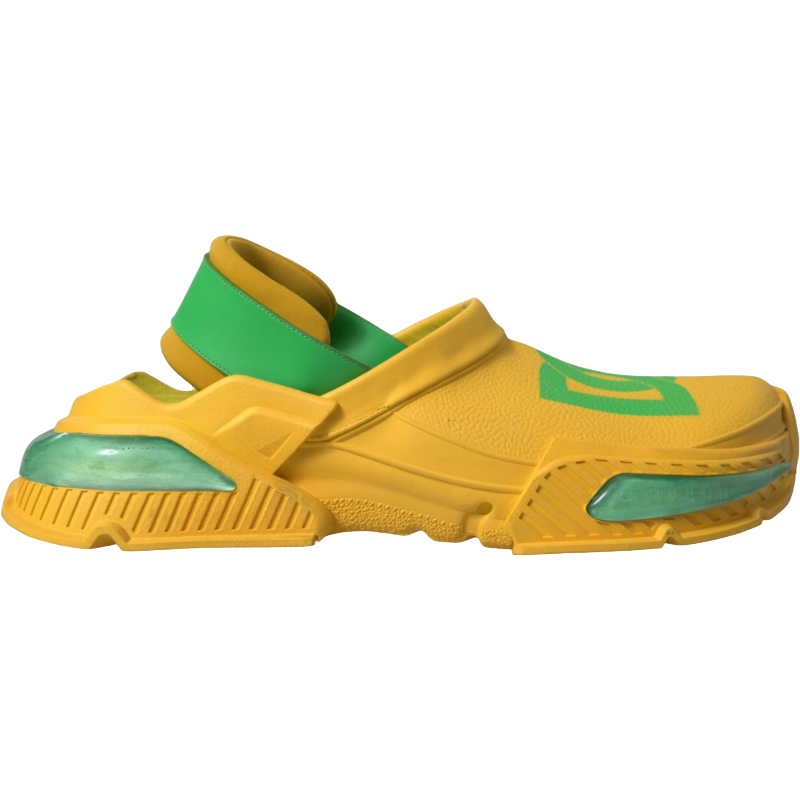 Dolce & Gabbana Yellow Rubber Clogs Slippers in Lush Colors