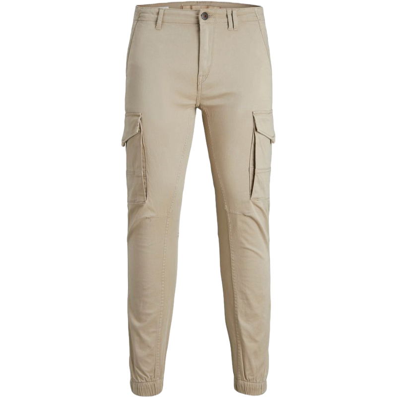 Jack & Jones Beige Cotton Cargo Pants for Elevated Style