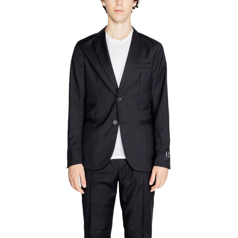Armani Exchange Black Wool Blazer for Timeless Sophistication