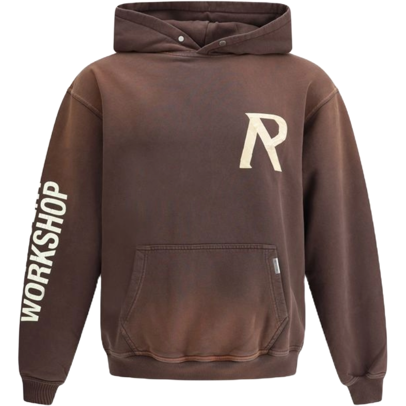 Represent Black Cotton Hoodie with Tape Effect for Elevated Streetwear