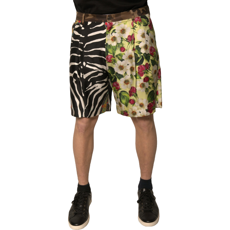 Dolce & Gabbana Multicolor Silk Shorts for Elegance