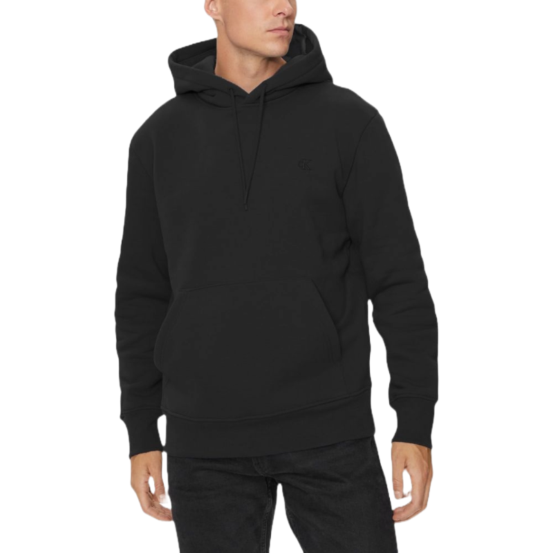 Calvin Klein Jeans Black Cotton Hoodie for Effortless Elegance