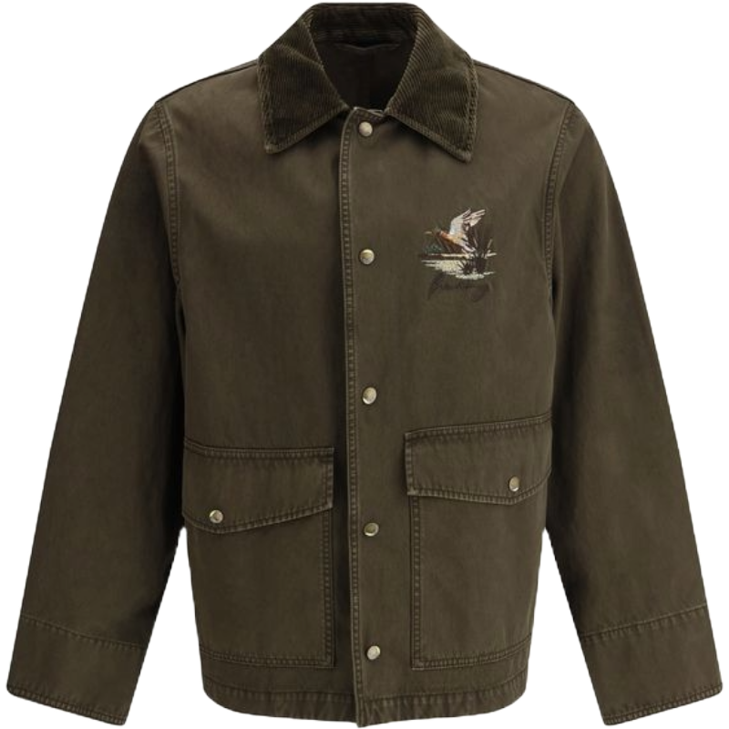 Burberry Navy Cotton Jacket with Embroidery for Elevated Style