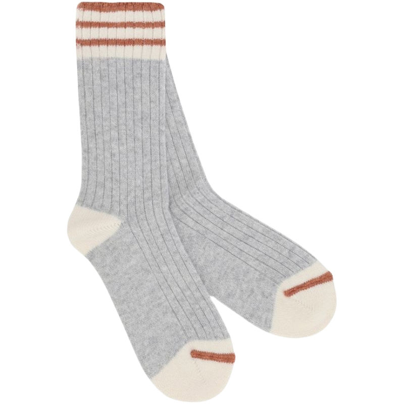 Brunello Cucinelli Grey Cashmere Socks in Elegant Mélange Design