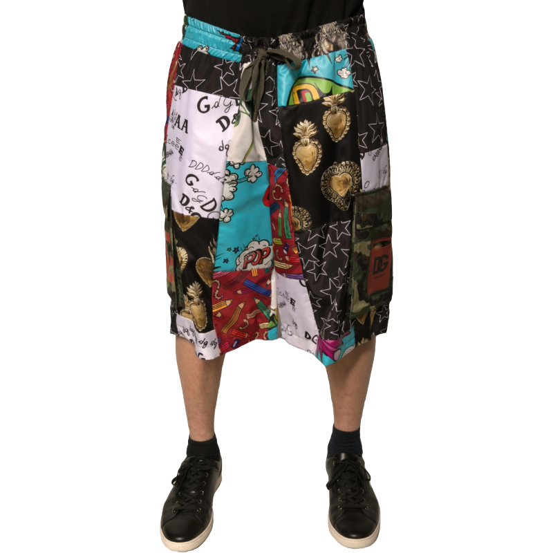 Dolce & Gabbana Multicolor Cotton Cargo Bermuda Shorts