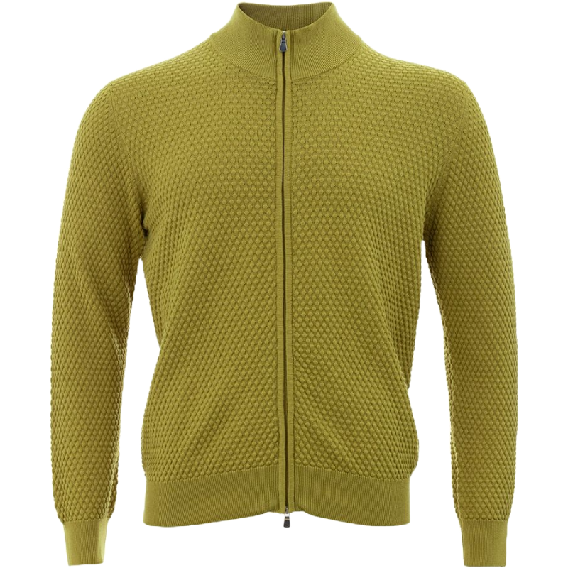 Gran Sasso Yellow Cotton Cardigan for Sophisticated Style