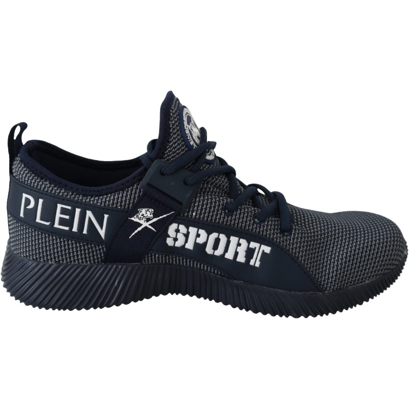 Plein Sport Blue Indaco Canvas Carter Sneakers Luxury Style