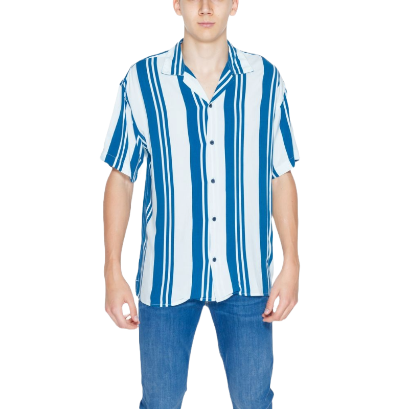 Jack & Jones Blue Viscose Shirt for Effortless Sophistication