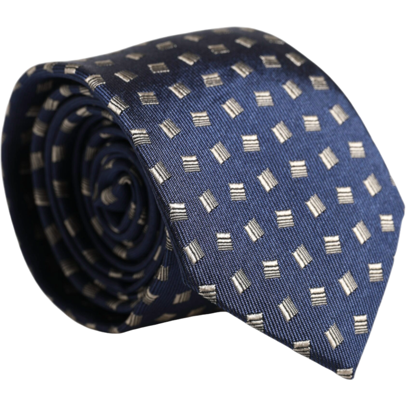 Dolce & Gabbana Blue Patterned Silk Adjustable Necktie Tie