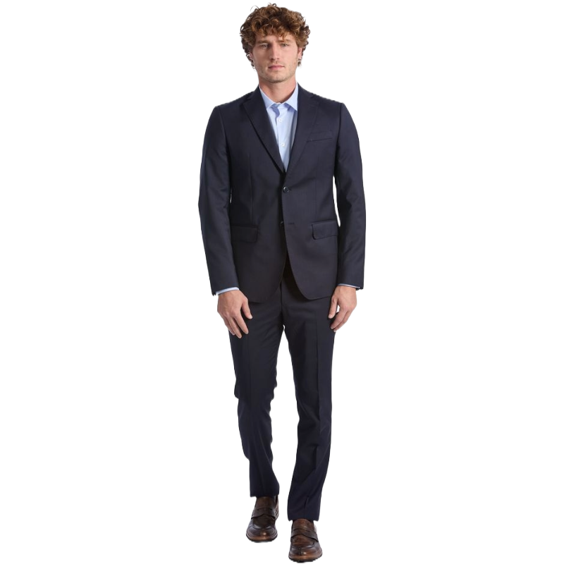 Baldinini Navy Blue Premium Wool Suit for Timeless Elegance