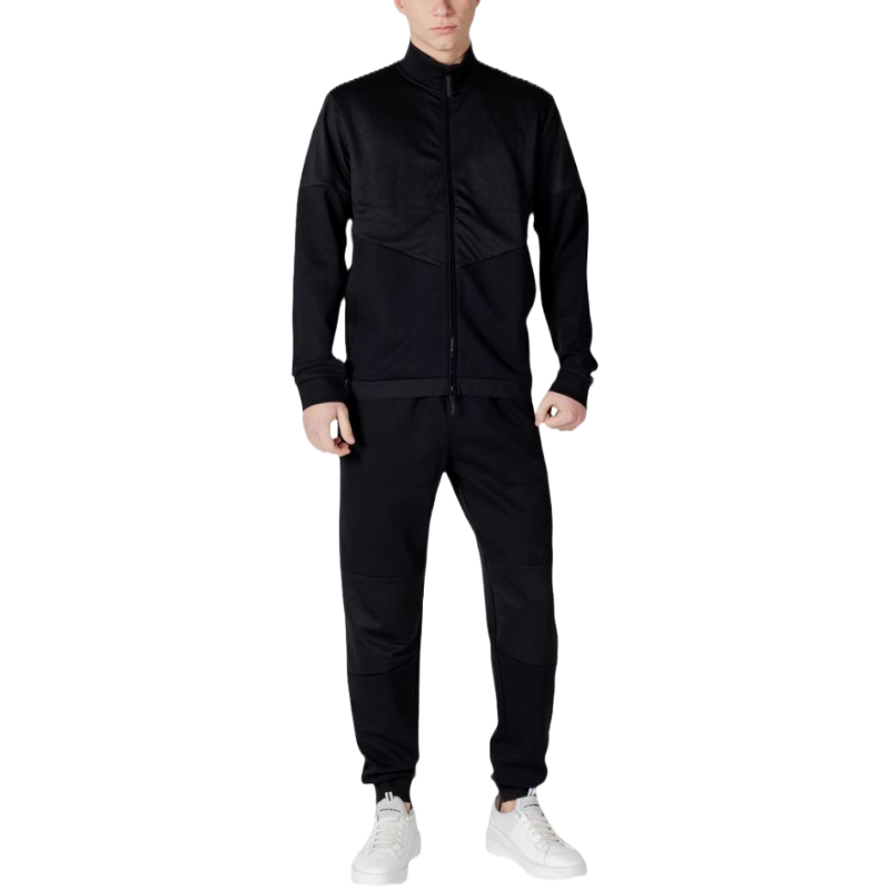 Emporio Armani EA7 Black Cotton Sweatsuit for Elevated Style