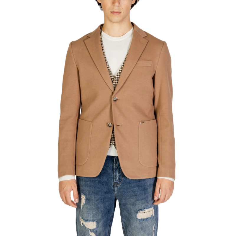 Gianni Lupo Beige Cotton Blazer: Timeless Elegance Redefined