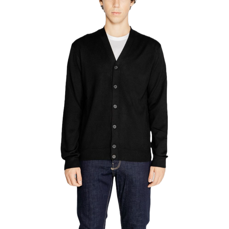 Hamaki-Ho Black Viscose Cardigan for Effortless Elegance