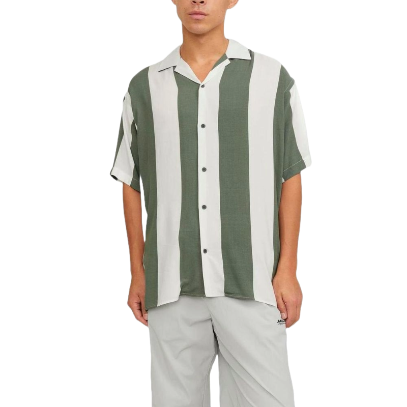 Jack & Jones Green Viscose Shirt for Effortless Elegance