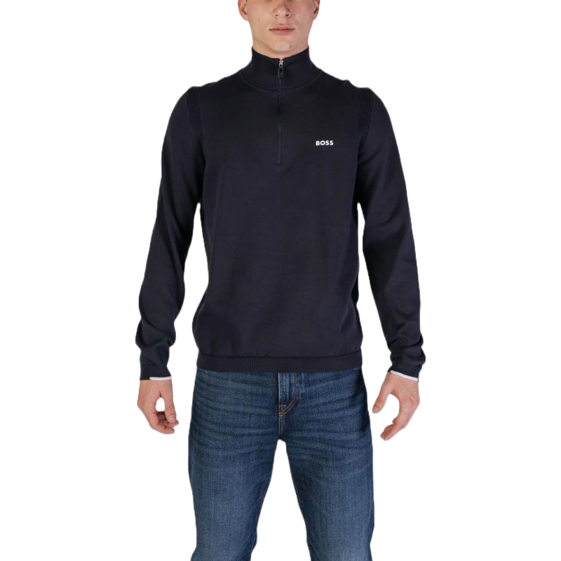 Hugo Boss Blue Cotton Cardigan for Elevated Style