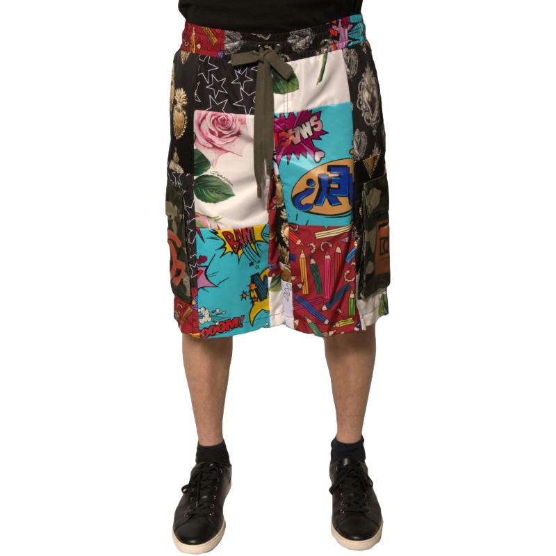 Dolce & Gabbana Multicolor Cotton Cargo Shorts Elegance