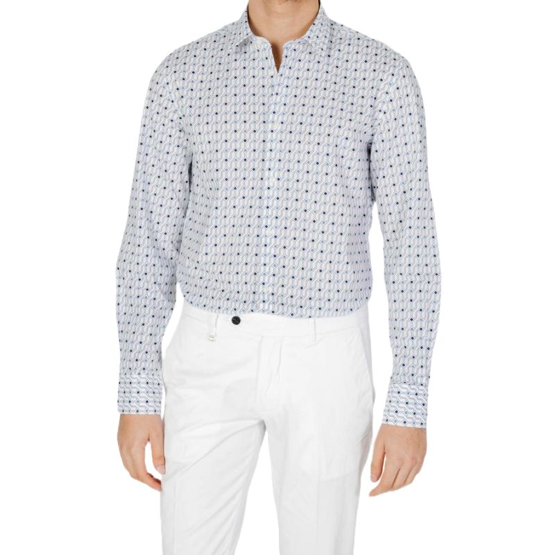 Antony Morato Blue Pattern Cotton Shirt for Timeless Elegance