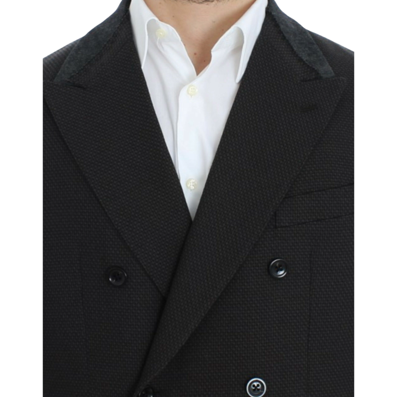 Dolce & Gabbana Brown Wool Silk Double Breasted Blazer
