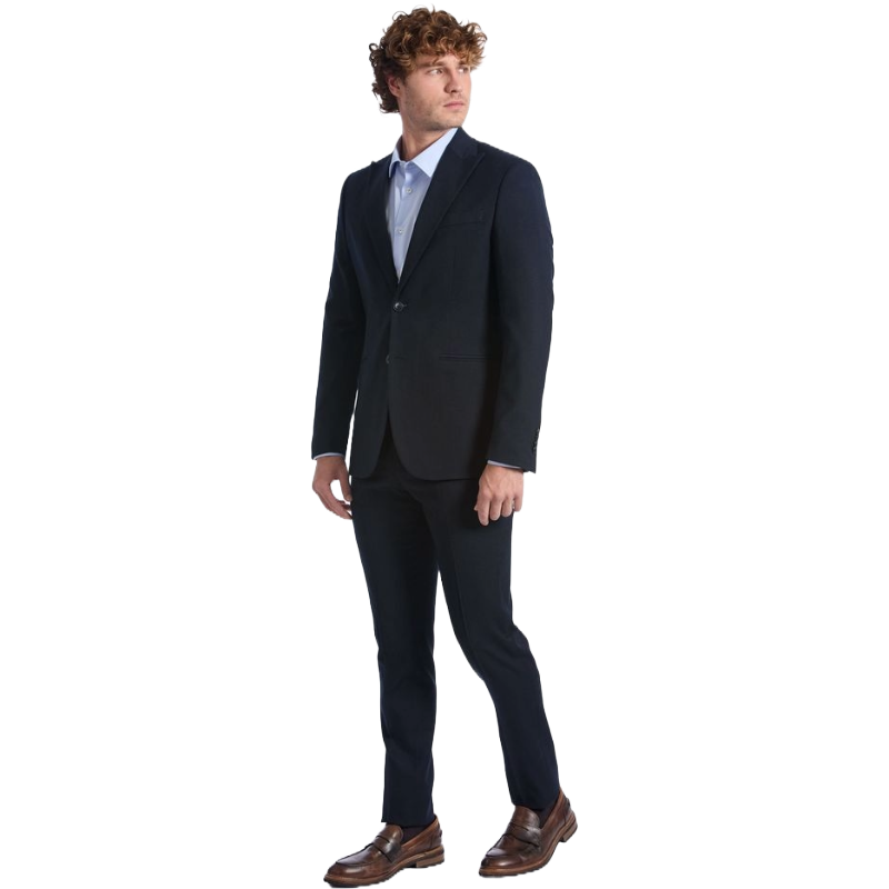 Baldinini Navy Blue Wool Suit for Timeless Elegance