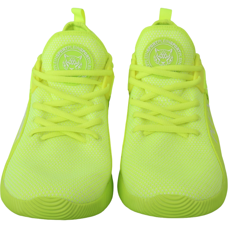 Philipp Plein Light Green Leather Sneakers for Elevated Style