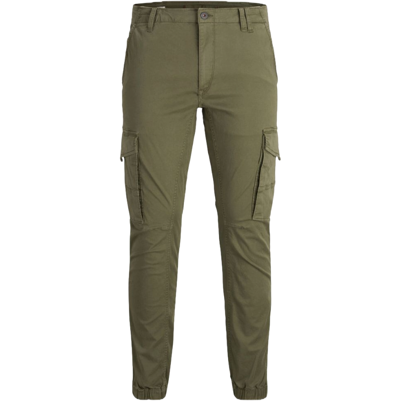 Jack & Jones Green Cotton Cargo Pants for Elevated Style